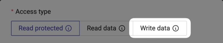 Connector - Select Write data under Connector type